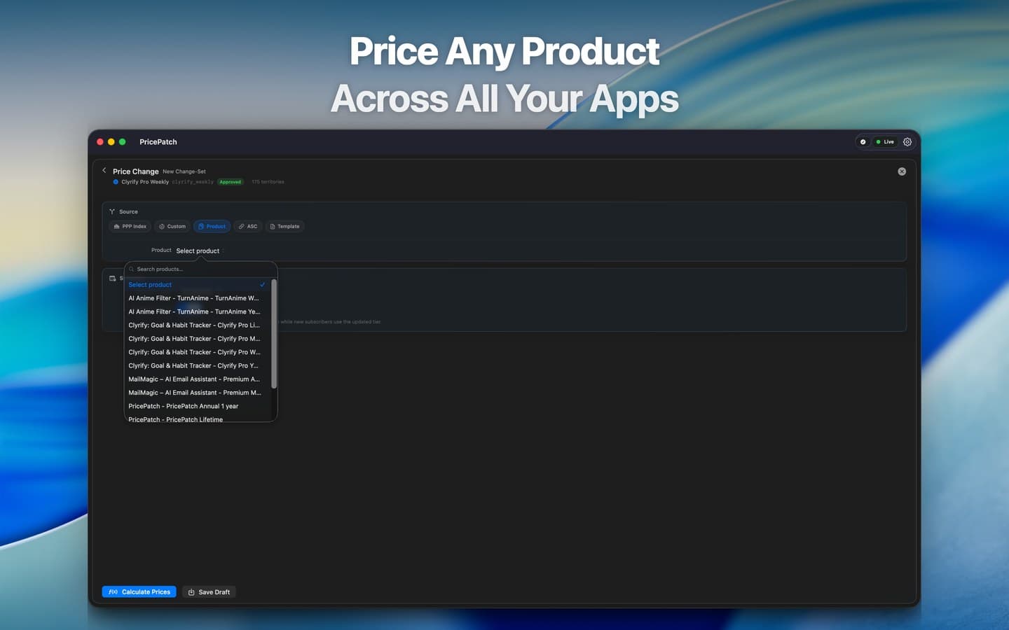 Price any product across all your apps